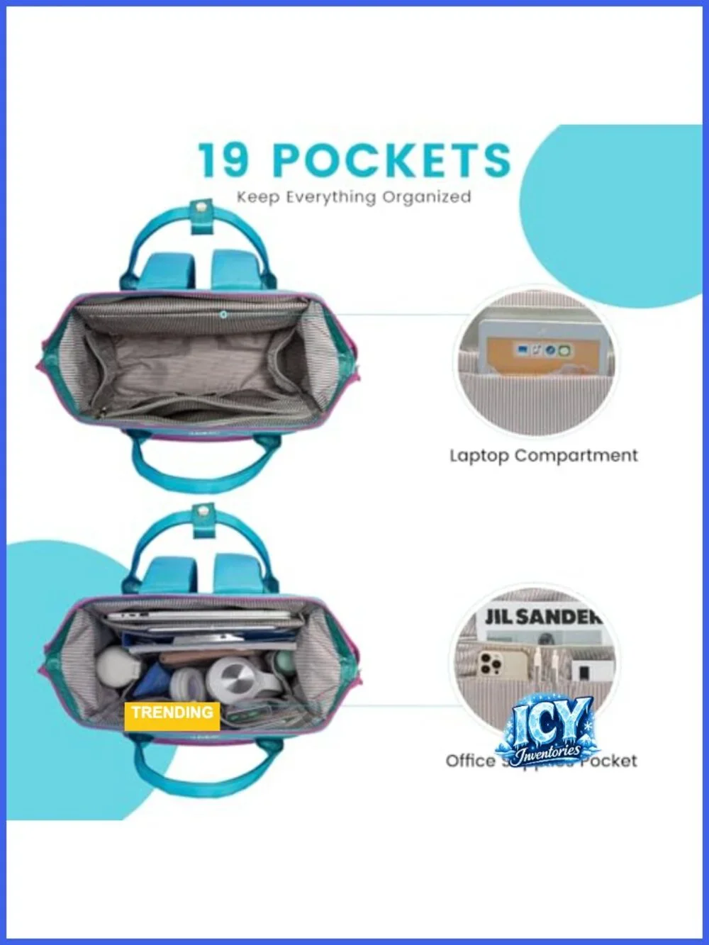 Gradient Laptop Backpack with Anti-Theft Pocket Waterproof Work College Travel